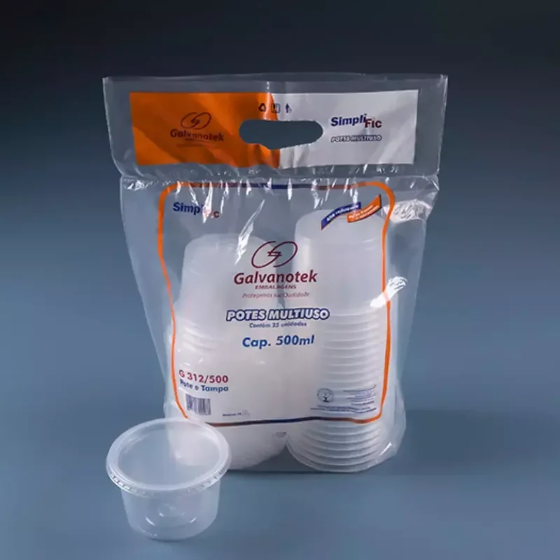 Pote Redondo com Tampa PP - 500ml SKU G312500SF - embalagem Galvanotek