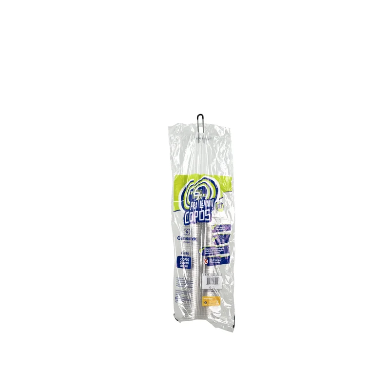 Copo 300ml PET Cristal SKU G830 - embalagem Galvanotek