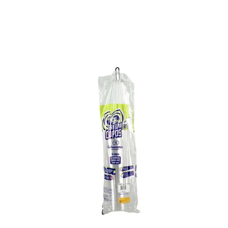 Copo 500ml PET Cristal SKU G850 - embalagem Galvanotek